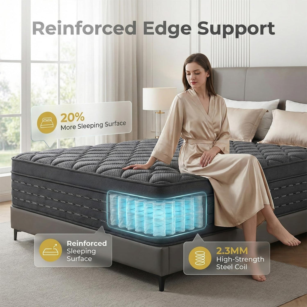 14 Inch King Size Medium Firm Hybrid Boxed Mattress