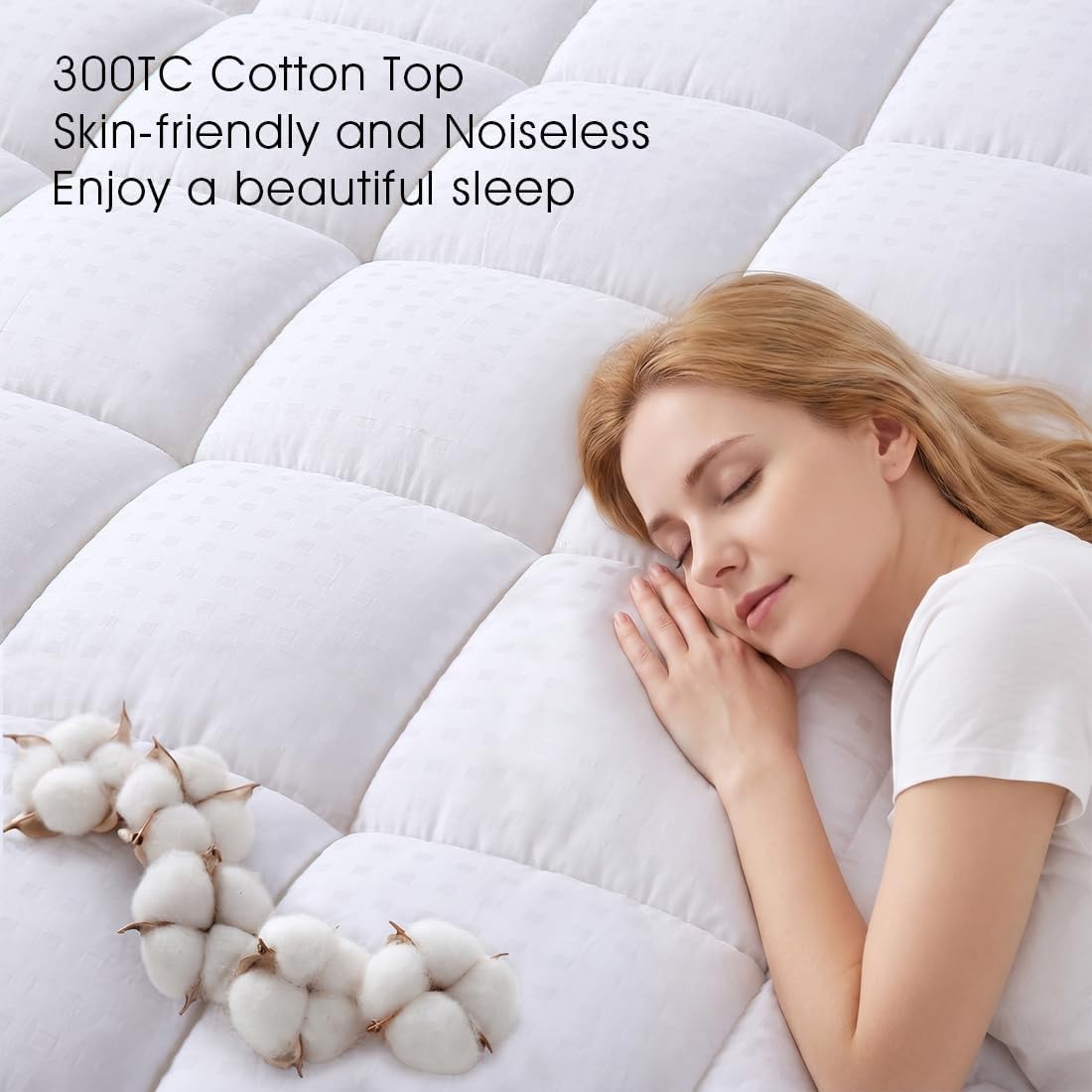 King Cotton Pillow Top Mattress Pad