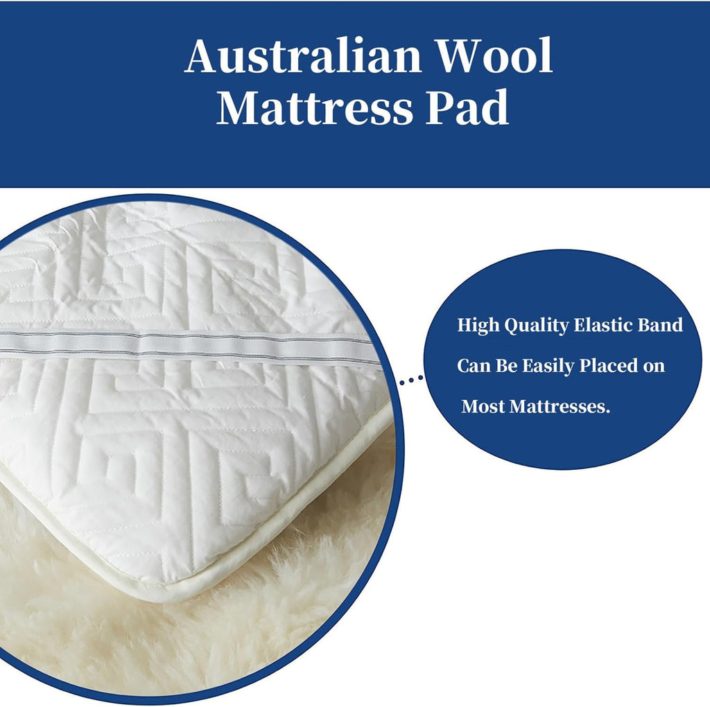 Queen 100% Australian Wool Foldable Topper
