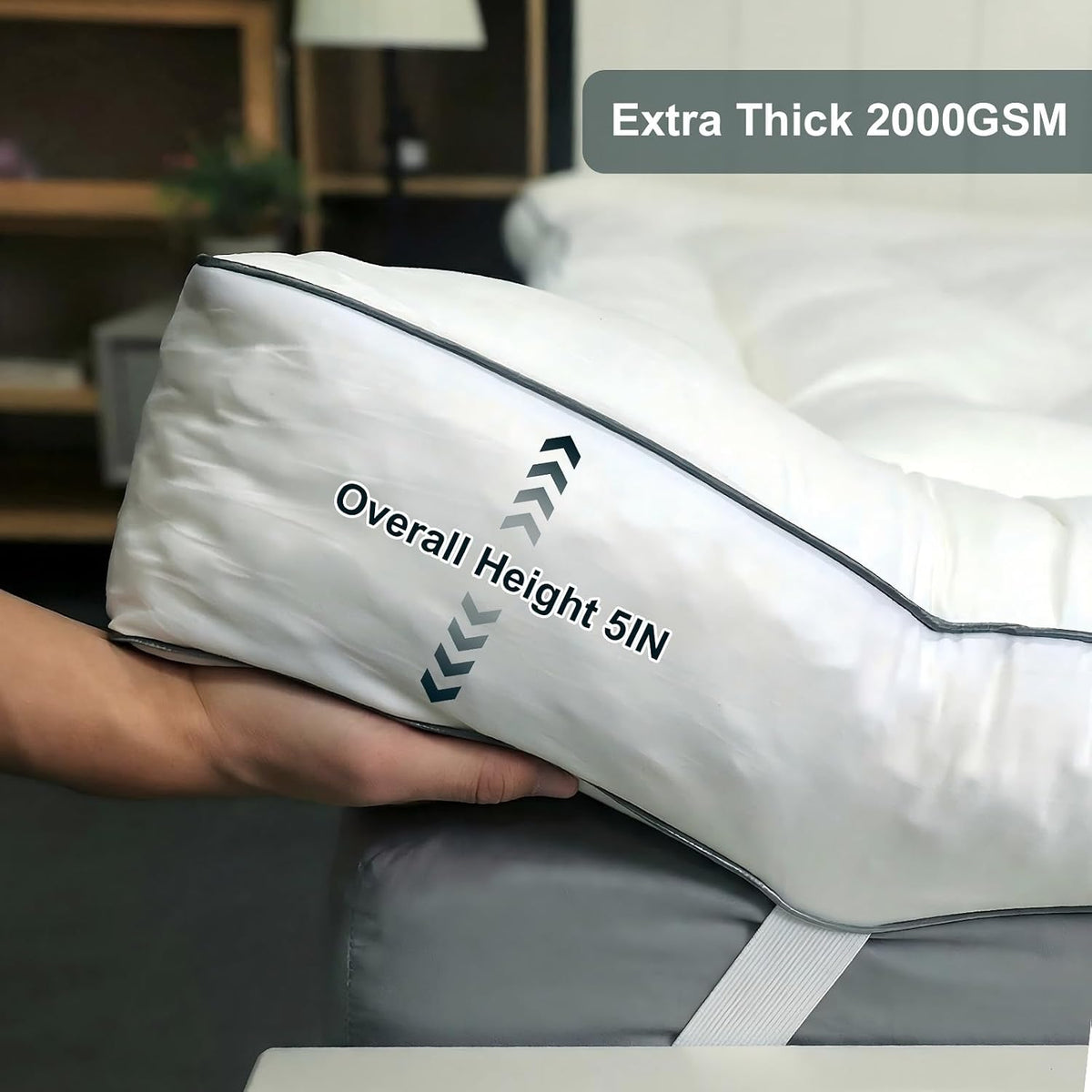 5 Inch King 2000 GSM Memory Foam Mattress Topper