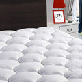 King White Quilted Cotton Mattress Pad