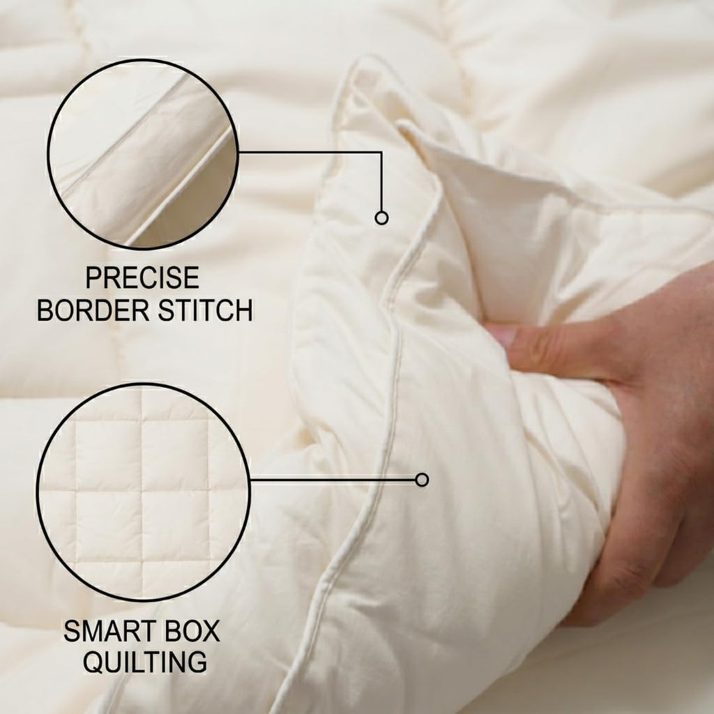 Ivory Crib 28×51" Merino Wool Mattress Topper 2" Thick