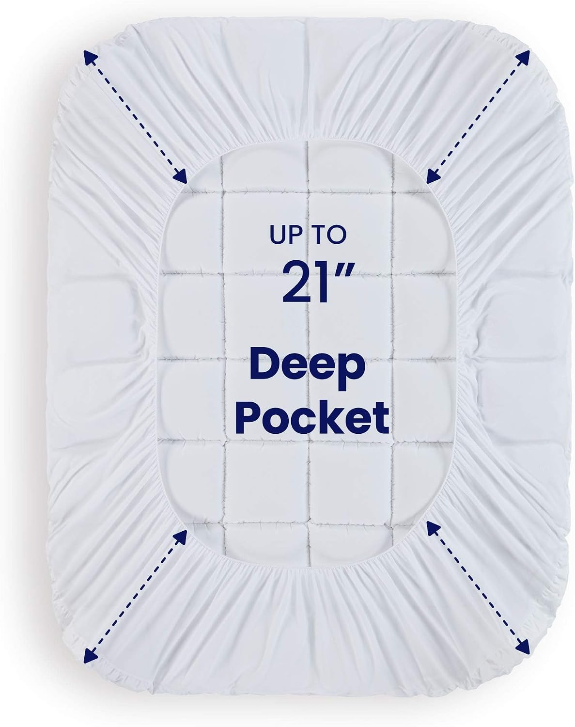 Twin White Cooling Cotton Mattress Topper
