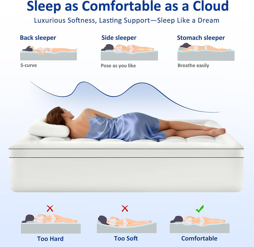 King 1000GSM Cooling Down Alternative Mattress Topper