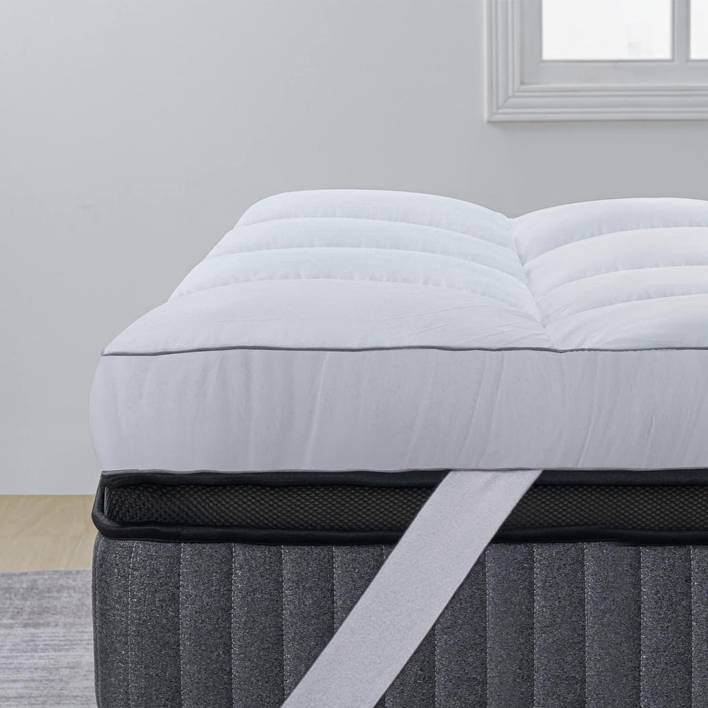 Queen 3‑Inch Plush Quilted Mattress Topper