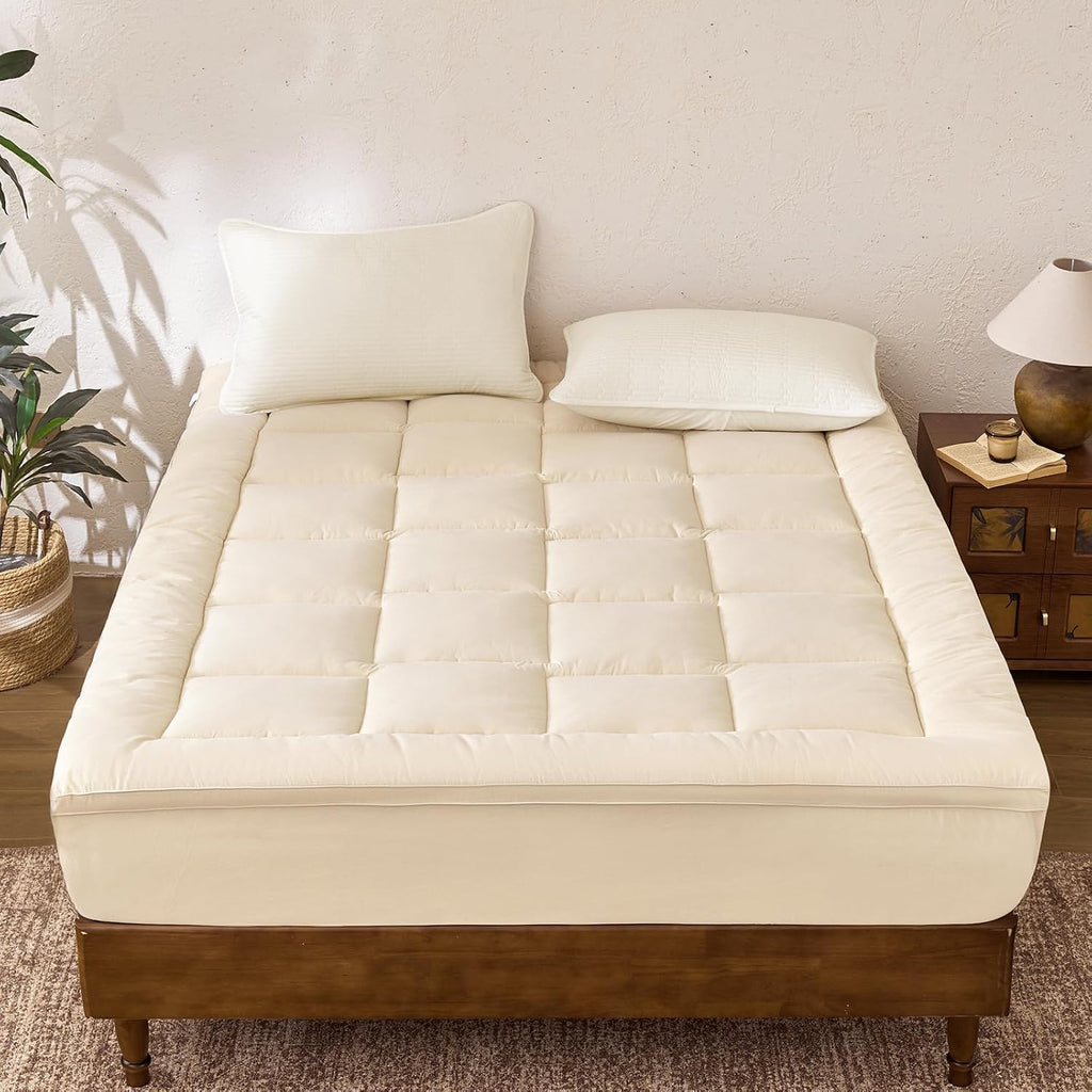 Twin Off‑White Australian Wool Mattress Topper 800GSM