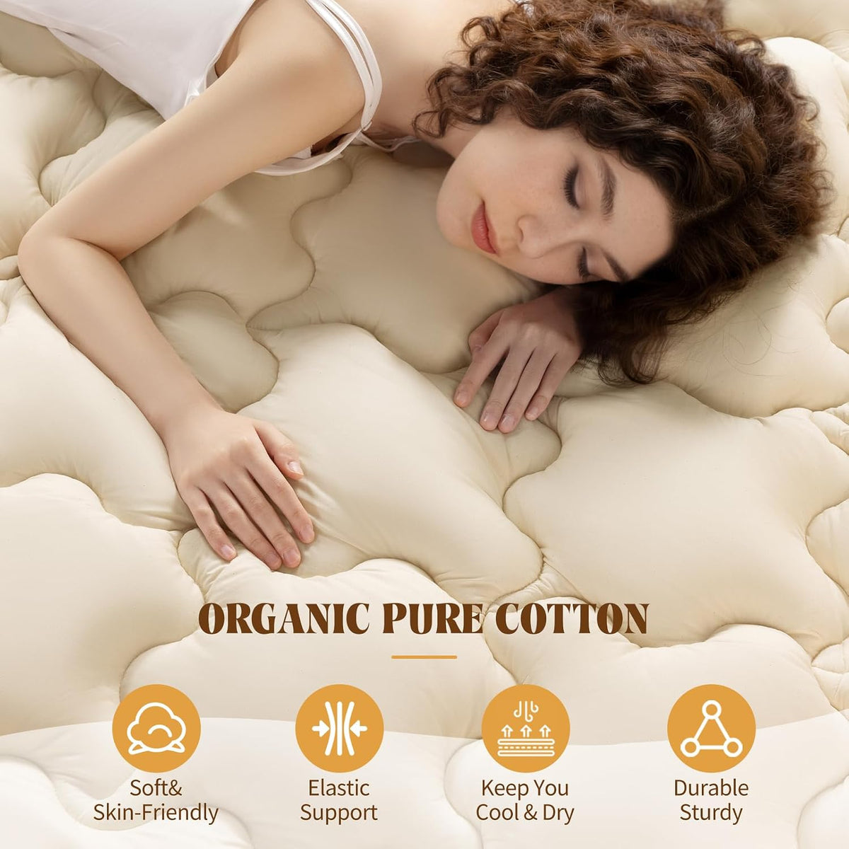 Queen Organic Wool Mattress Topper Deep Pocket