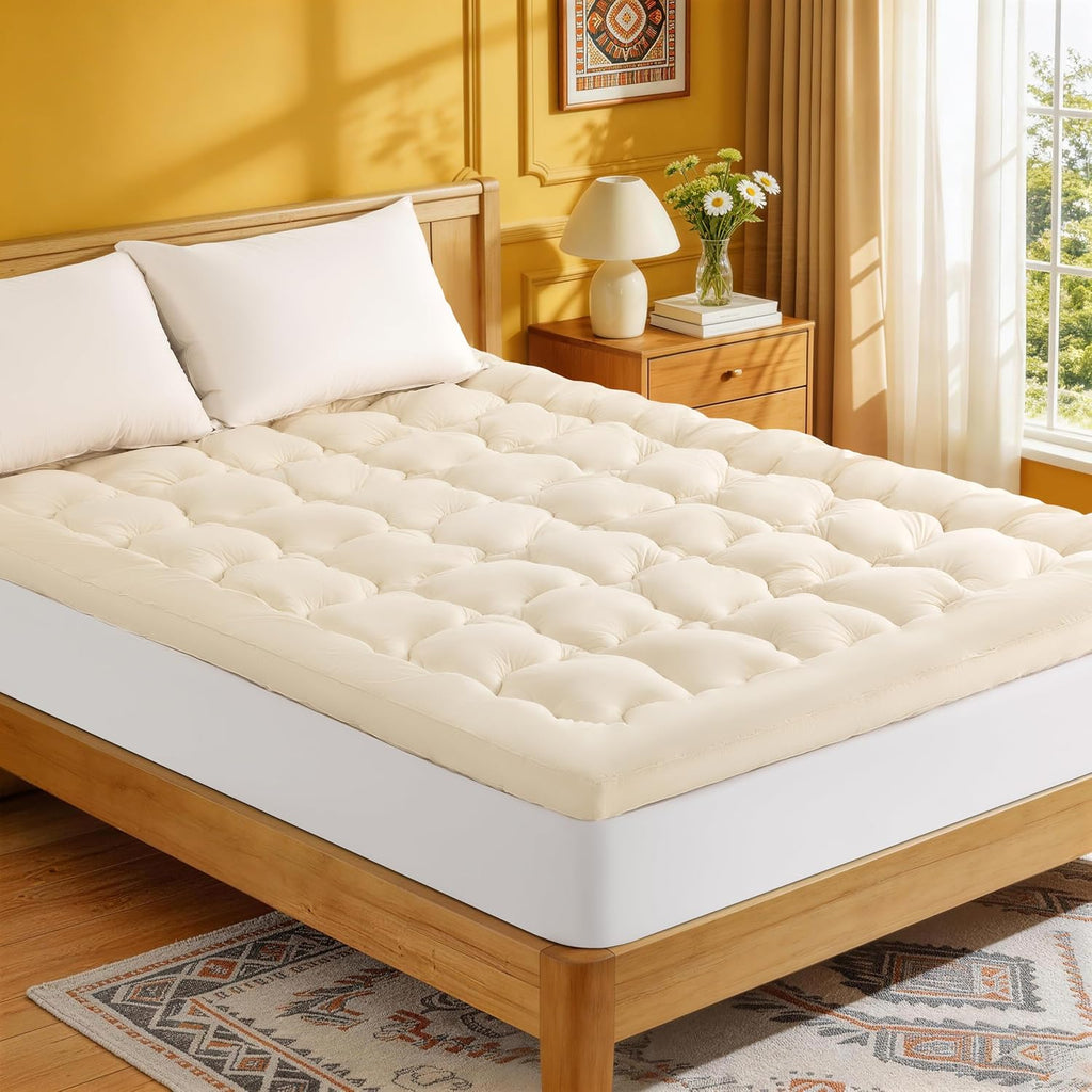 King Organic Wool‑Cotton Mattress Topper Deep Pocket