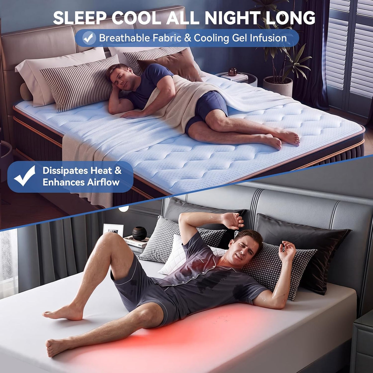 10" Queen Fiberglass‑Free Hybrid Mattress