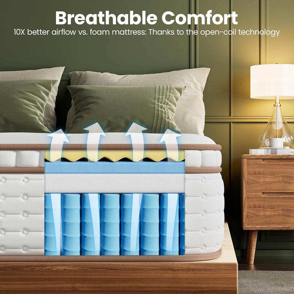 12" Queen Breathable Hybrid Mattress
