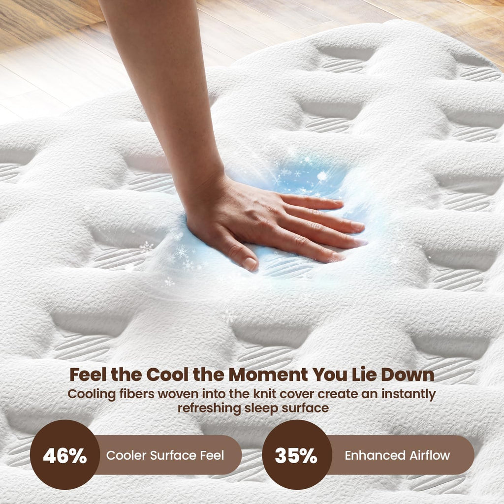 Queen 12" Cooling Medium‑Firm Hybrid Mattress