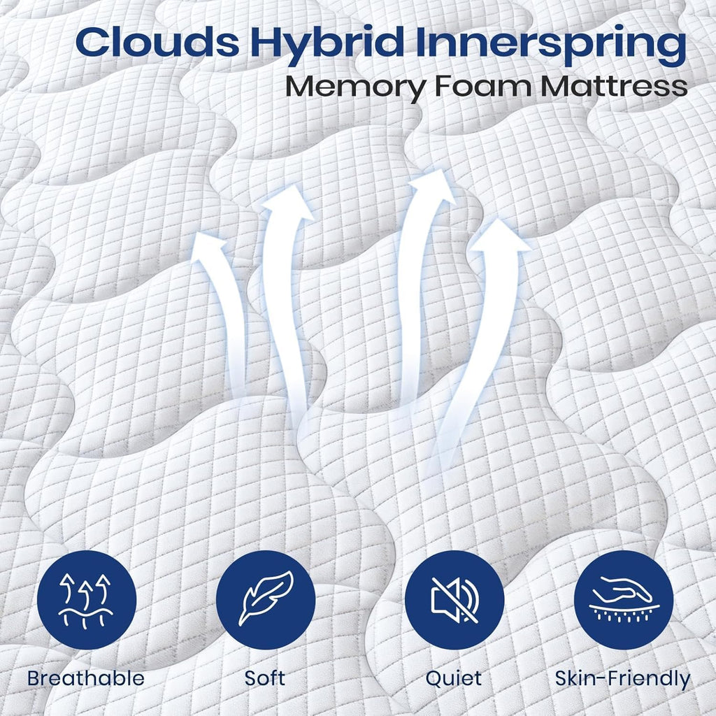 12" Full‑Queen Medium Firm Bamboo Hybrid Mattress