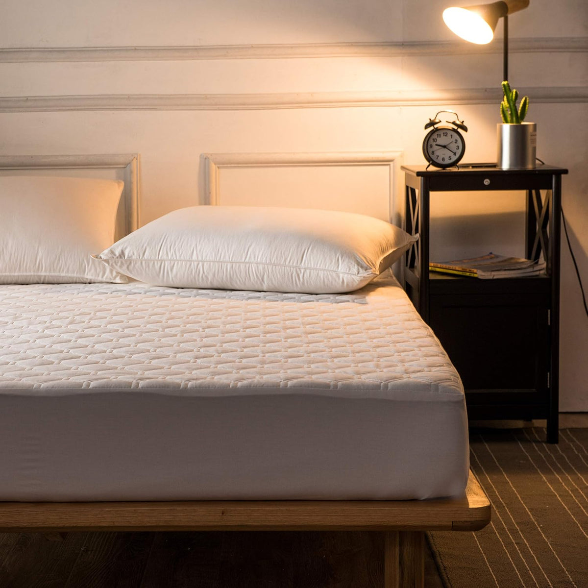 Queen Cooling Quilted Cotton Mattress Pad