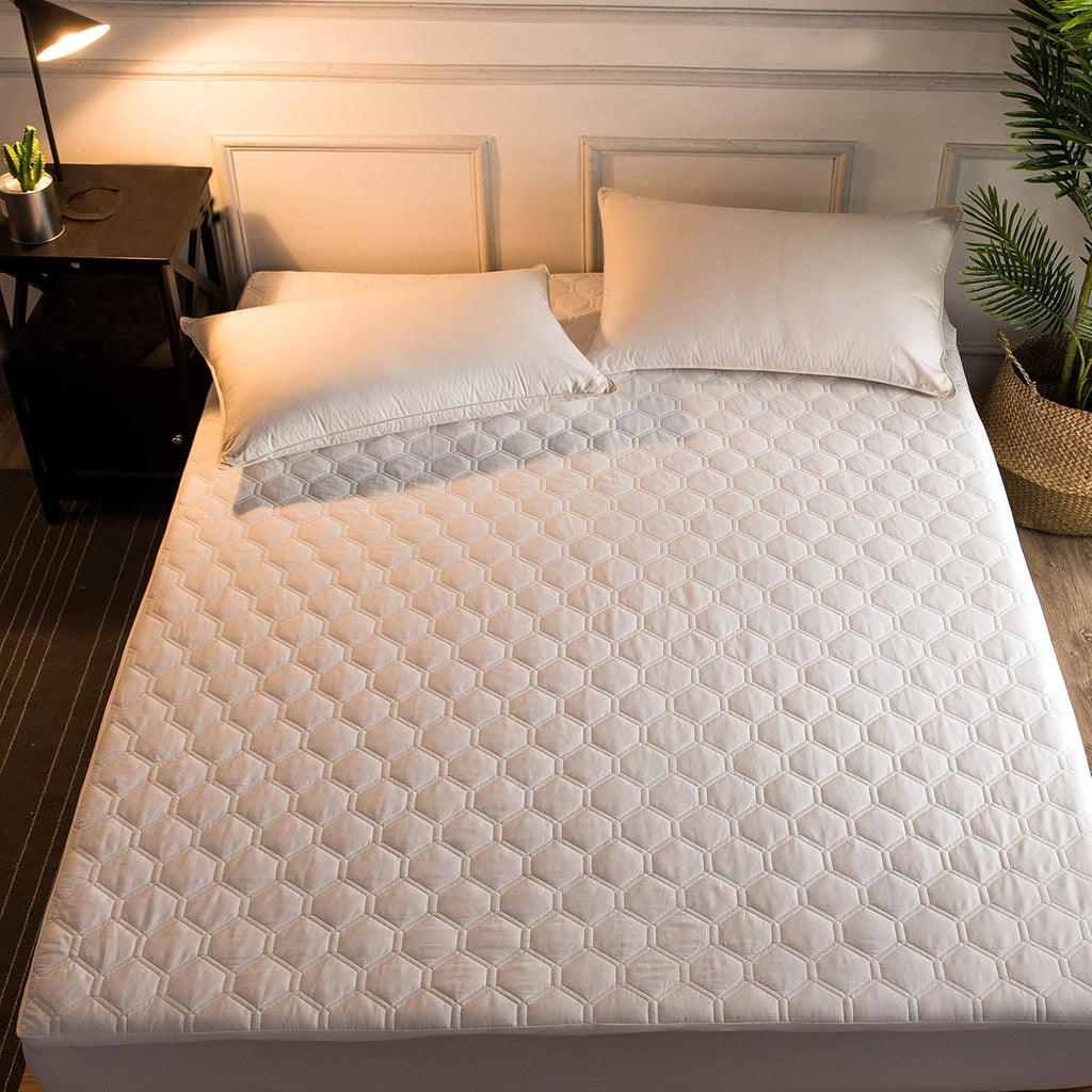 Queen Cooling Quilted Cotton Mattress Pad