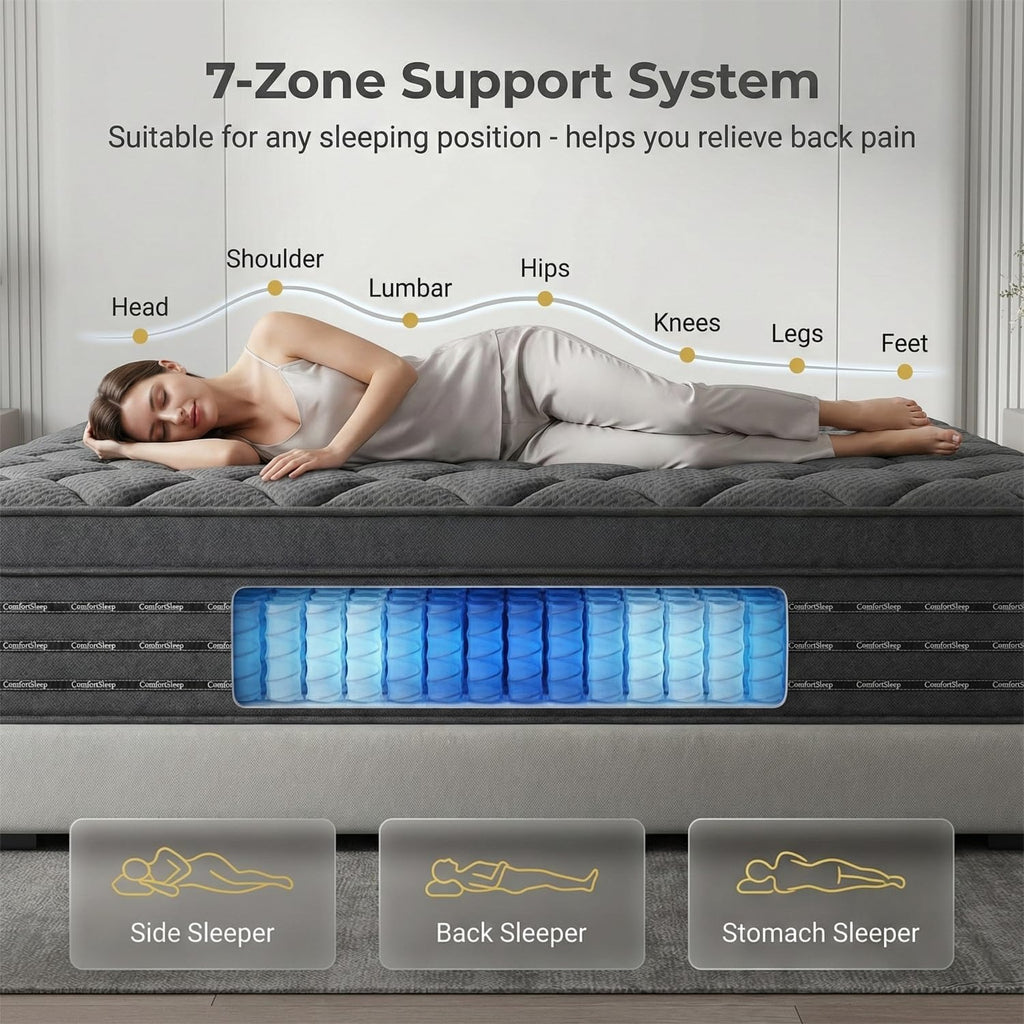 14 Inch King Size Medium Firm Hybrid Boxed Mattress