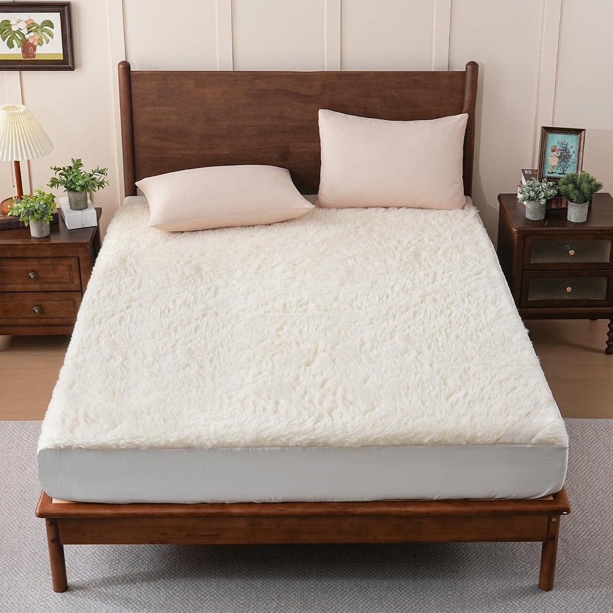 Queen Plush Merino Wool Mattress Pad